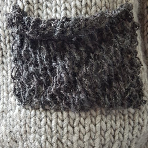 Wool winter set, coffee gray, sweater and matching hat, hand knitted - Picture 7 of 8